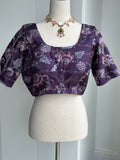 Hand embroidery Kalamkari purple blouse