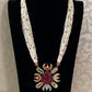 Jadau kundan fusion necklace | Multicolor pendant necklace
