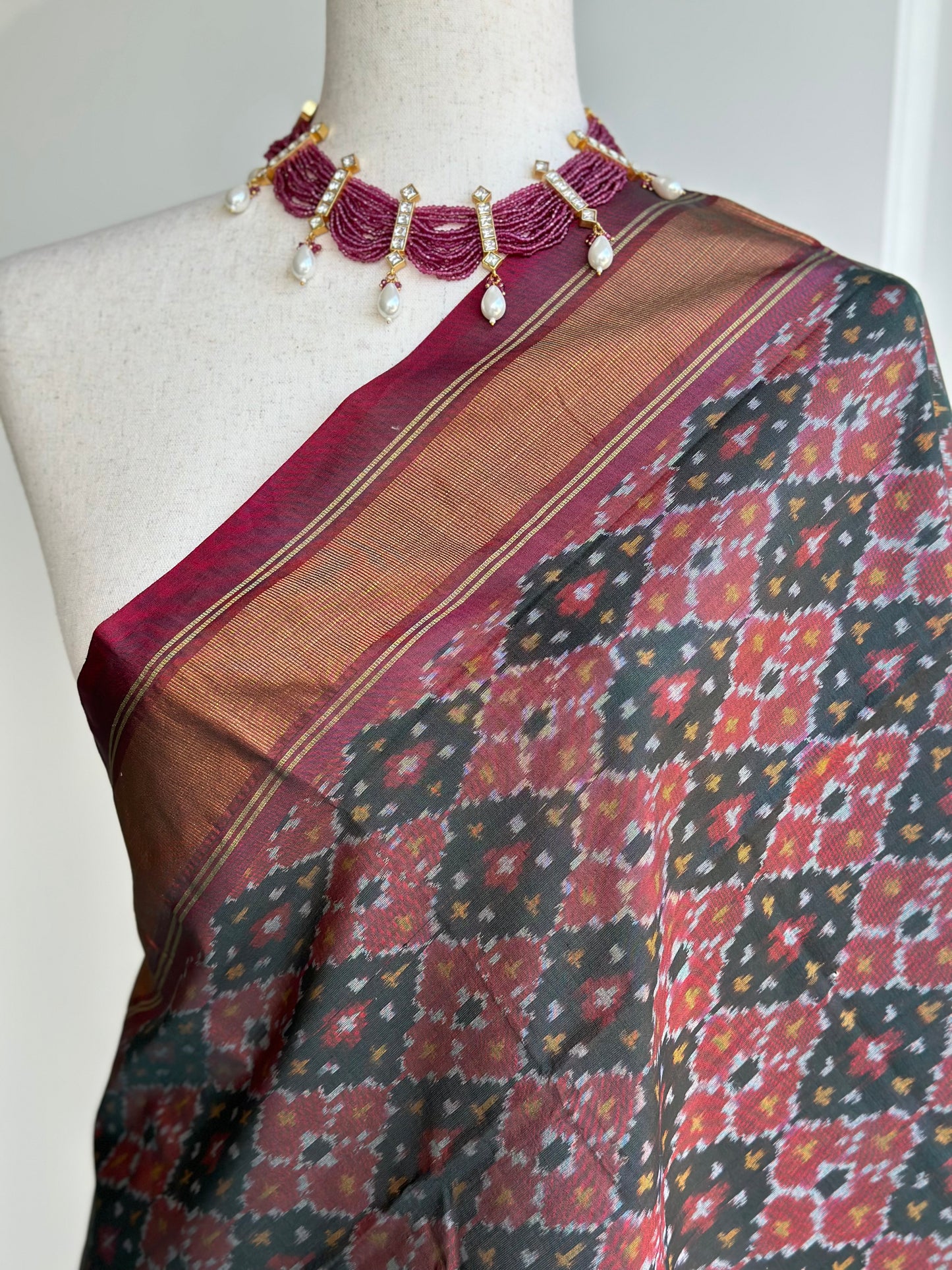 Ikkat silk dupatta | Handloom dupatta