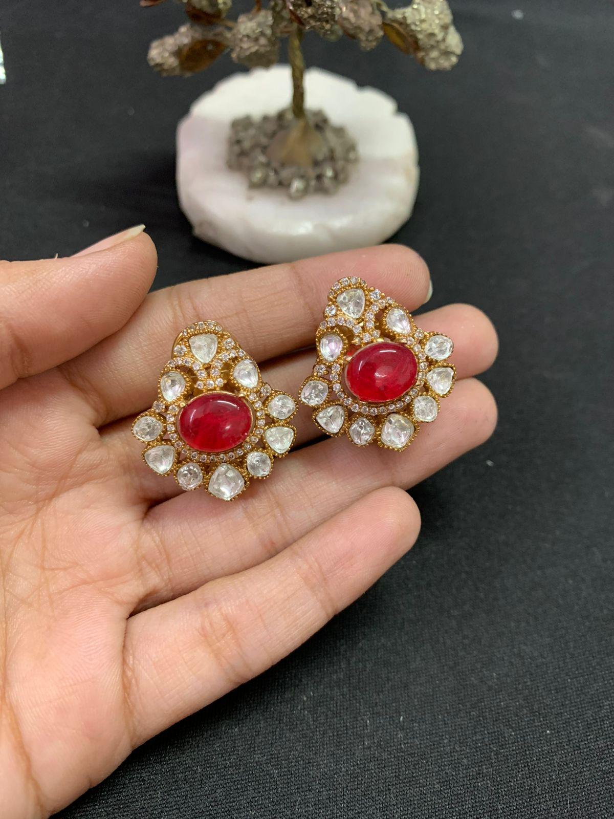 Moissanite Studs | Indian Earrings