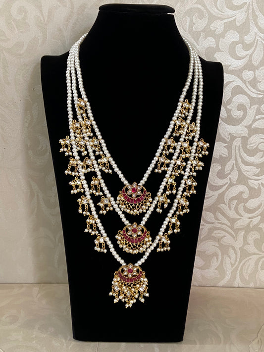 Jadau kundan Ranihaar | Teen lada | Indian jewelry in USA