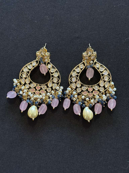 Polki Kundan Chandbali Earrings | Indian Earrings