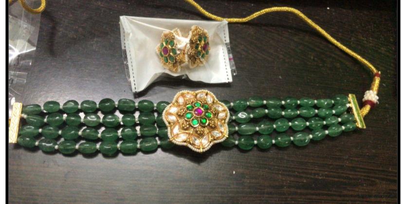 Kundan Pendant Beads Choker Set | Indian Necklace In USA