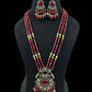 Long kundan ad pendant necklace with earrings | Indian jewelry in USA