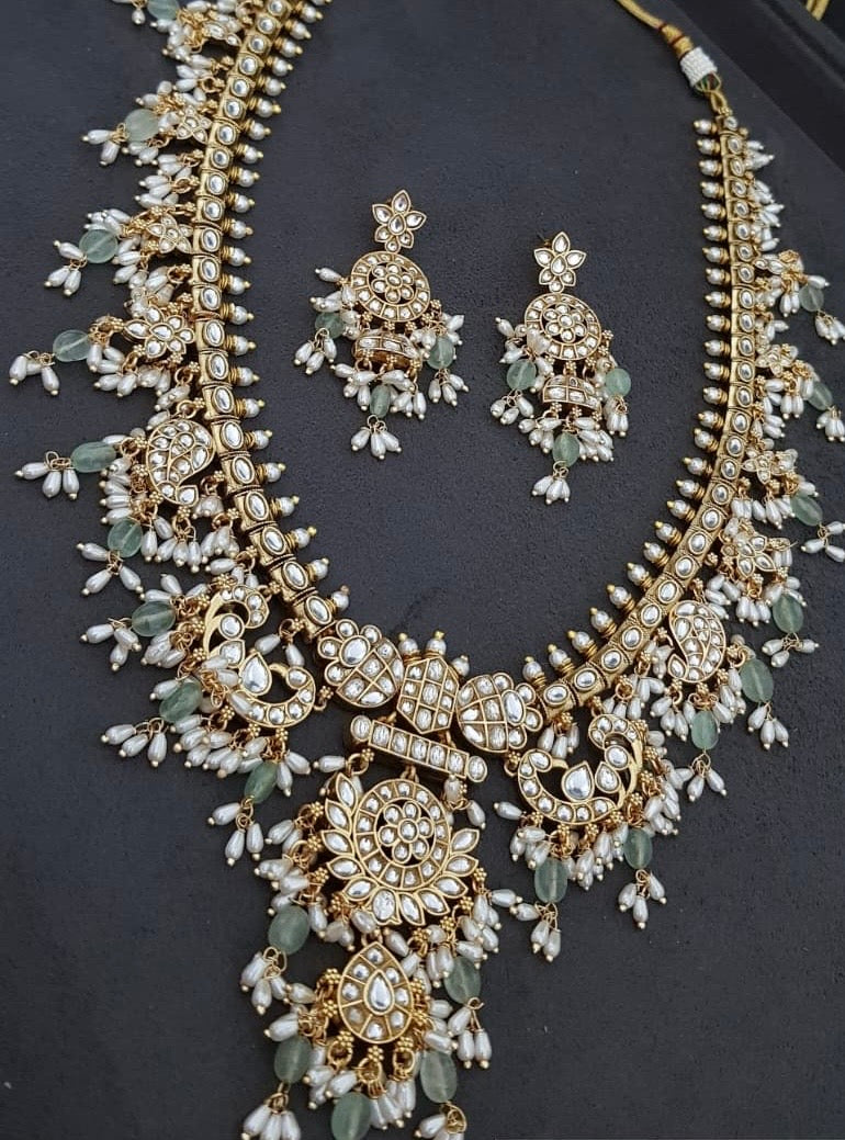 Kundan Guttapusalu Necklace With Earrings | Indian traditional jewellery