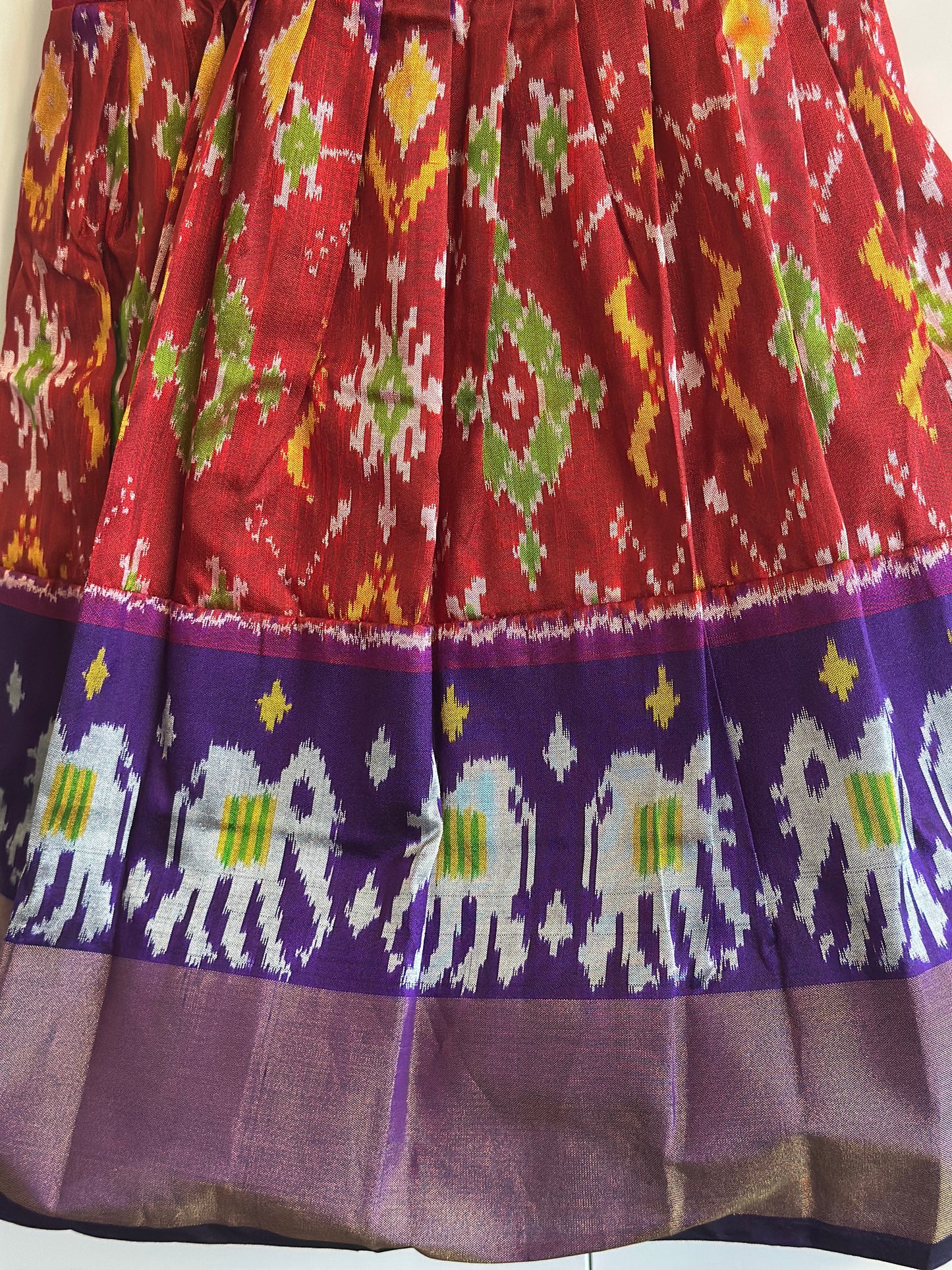 Pure Silk Ikkat Baby Lehanga | Ikkat Pattu Pavada | Girls party wear dresses