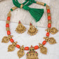 Lakshmi Pendants Coral Mala Set | Indian Jewelry In USA