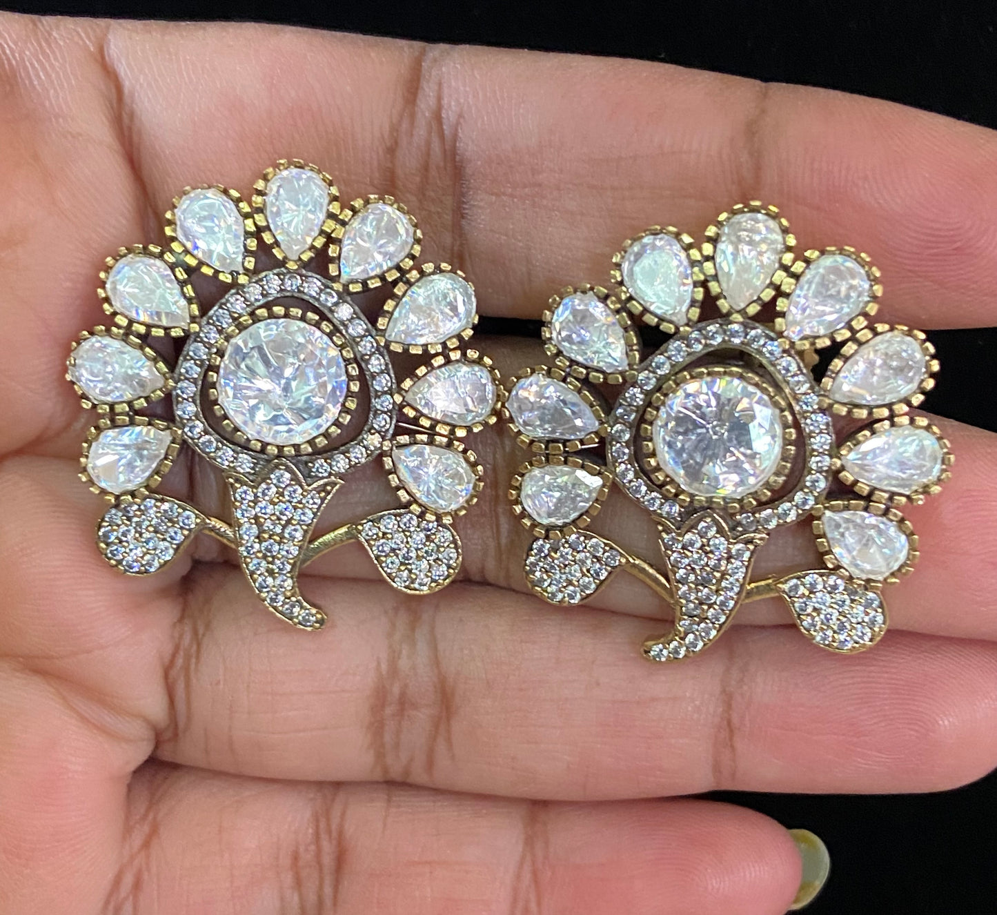 Victorian earrings | Moissanite earrings | Indian jewelry in USA