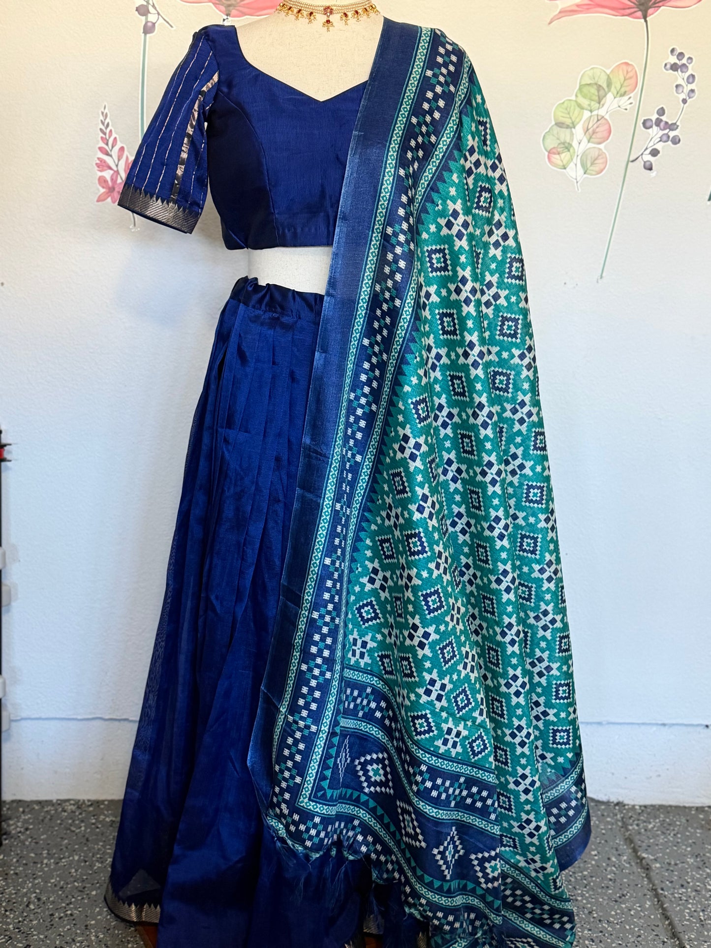 Teens Mangalagiri Handloom Lehanga | Traditional Langa voni | Teens Ethnic Wear