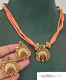 Antique Pendant Coral Necklace With Studs | Indian Beads Jewelry