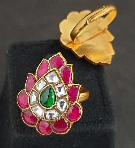 Jadau Kundan Finger Ring | Adjustble Finger Ring