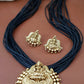 Antique Lakshmi pendant Thread Necklace Set | Indian Necklace