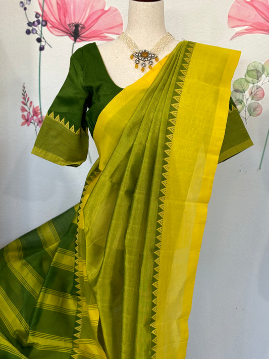 Thread border Mangalagiri silk saree
