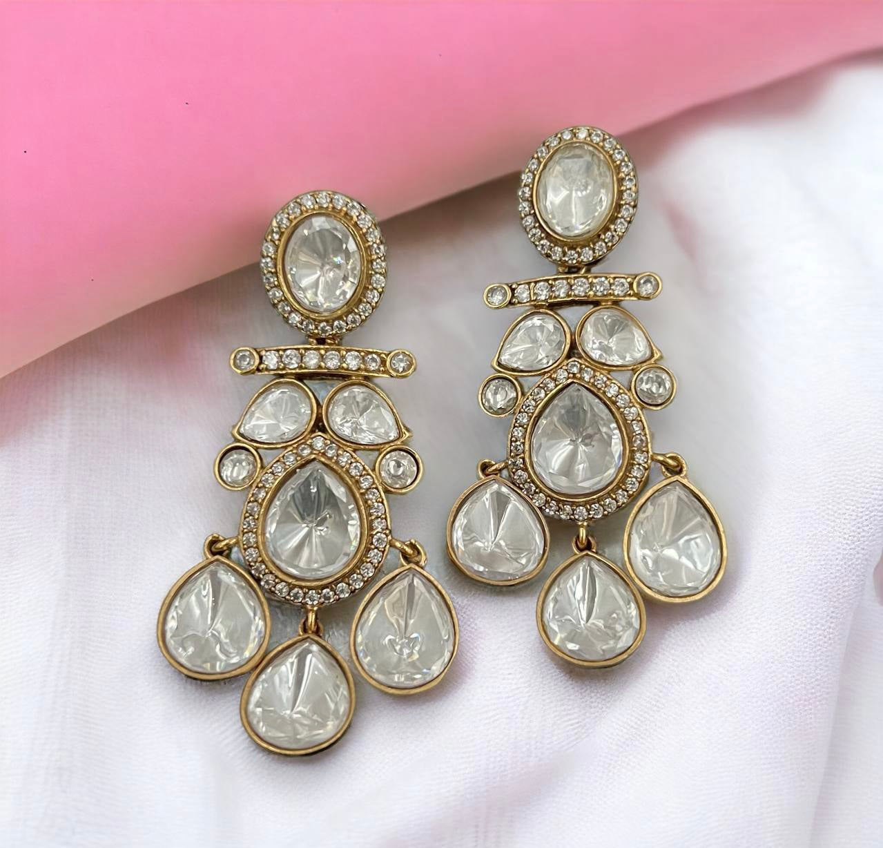 Polki Kundan earrings | Partywear earrings
