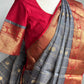 Handloom Chanderi pattu saree | Pattu saree with blouse