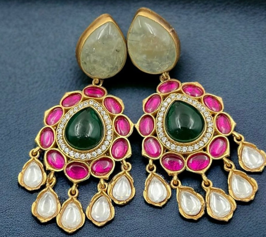 Kundan Jadau Fusion  Earrings | Indian Earrings | Gift idea