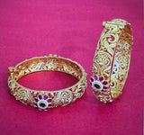 Antique Ruby Green Bangles | Openable Indian Bangles