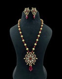 AD Victorian Pendant Pearl Nacklace With Earrings | Indian Traditional Jewelry