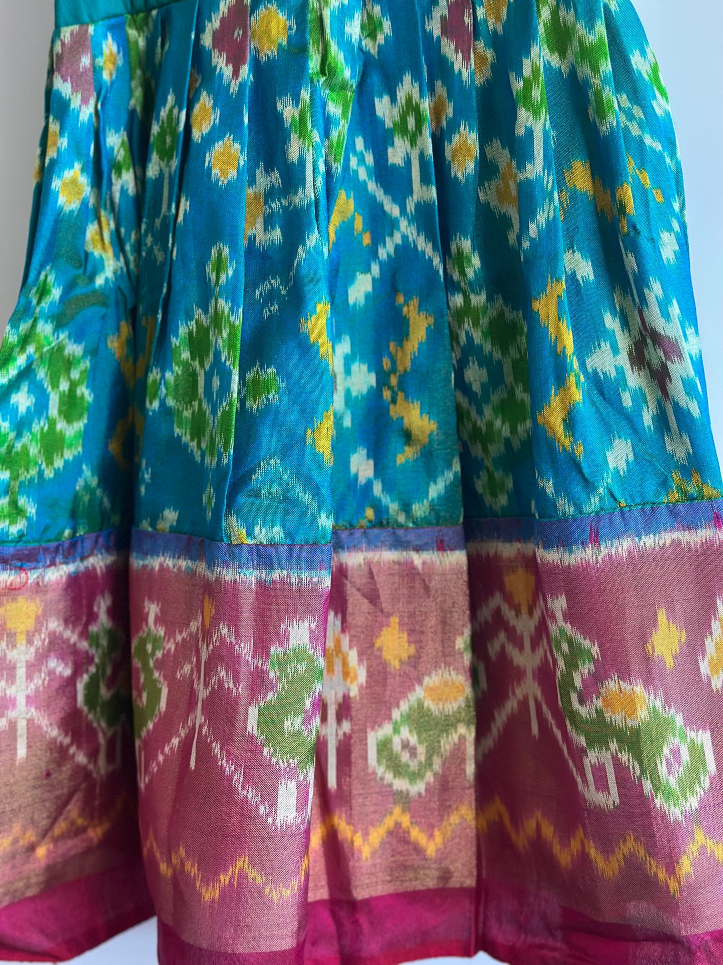 Pure Silk Ikkat Baby Lehanga | Ikkat Pattu Pavada | Girls party wear dresses