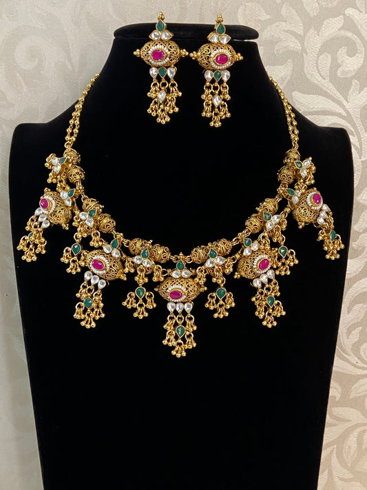 Antique designer necklace| Kundan necklace | Latest Indian jewellery