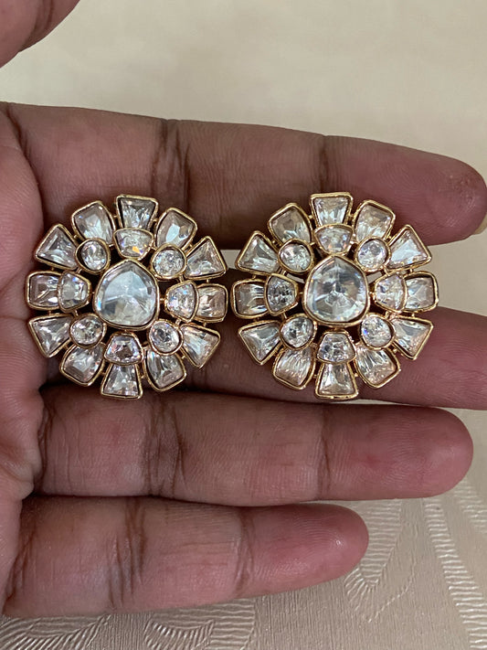 Moissanite polki earrings | Party wear earrings