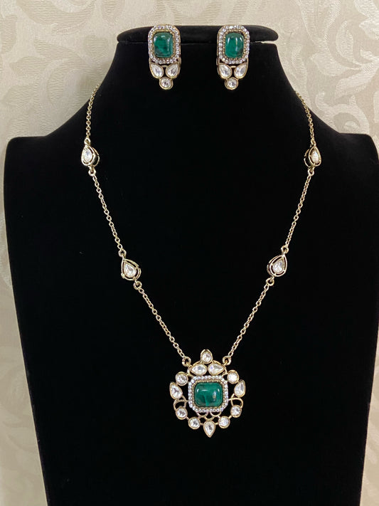 Moissanite pendant necklace set | Gift ideals | Indian jewelry in USA