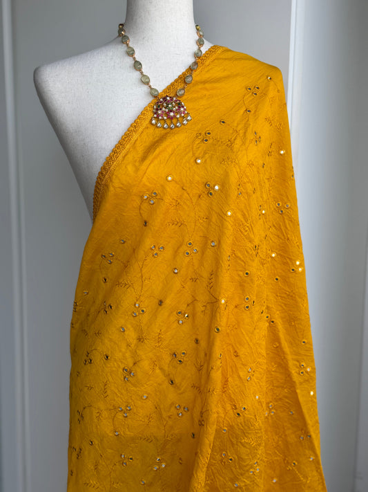 Chanderi Embroidered Dupatta | Mirror Work Dupatta | Party Wear Dupatta
