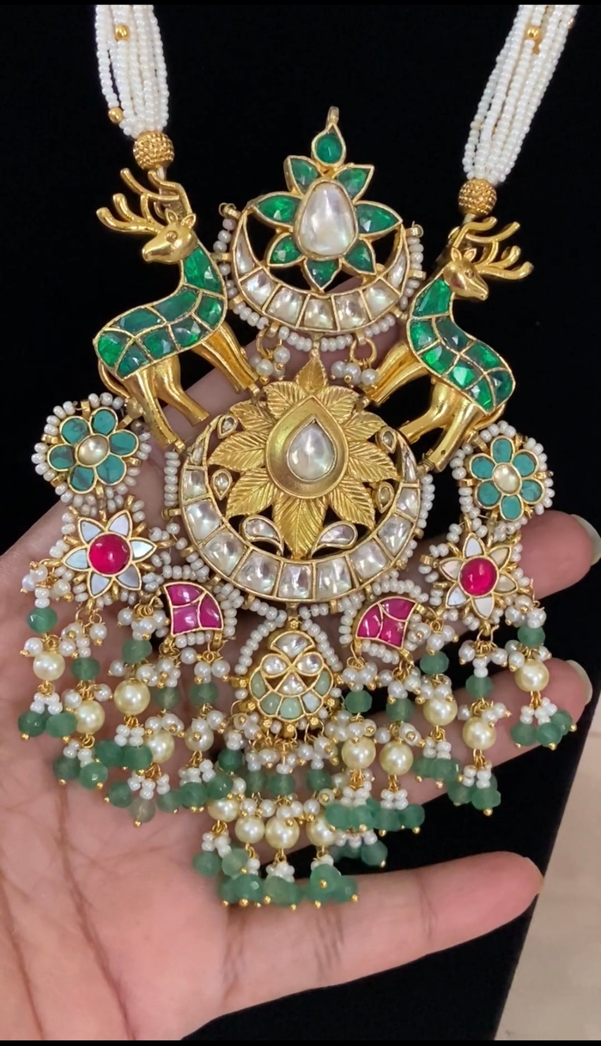 Jadau kundan fusion pendant necklace | Indian jewelry in USA