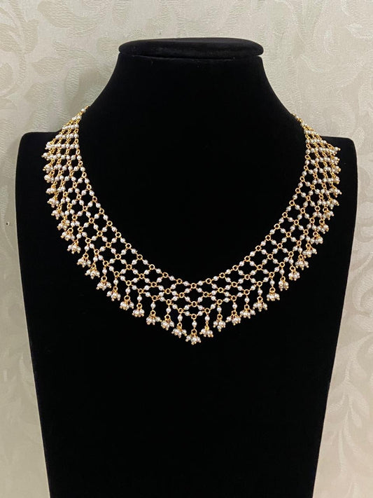 Pearl Jalli  Necklace | Traditional Moti Necklace