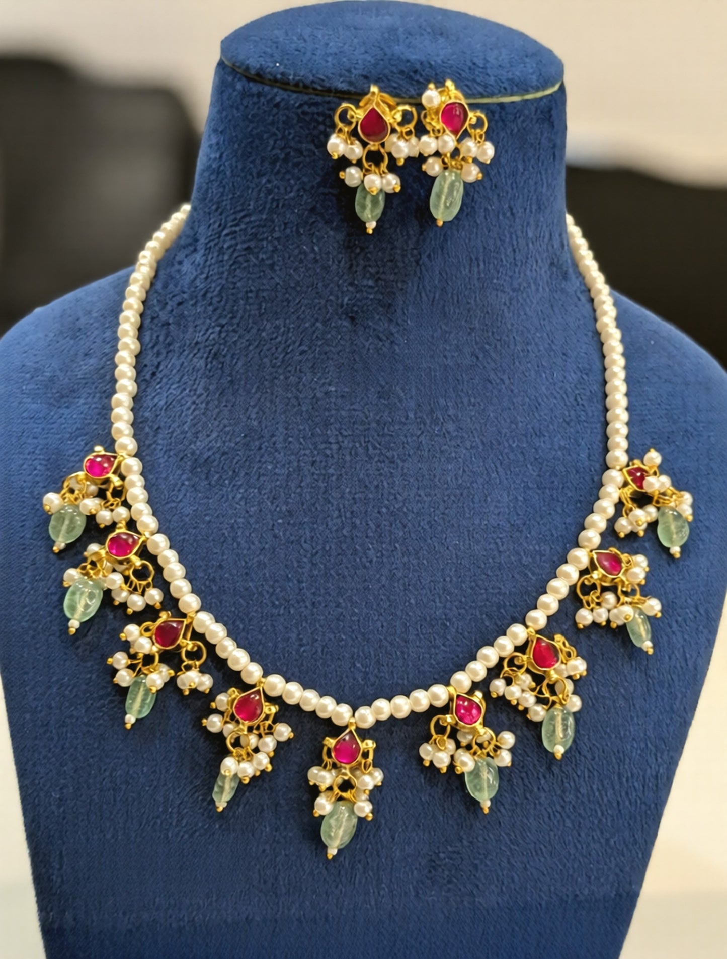Kundan Pearls Necklace Set | Indian Necklace