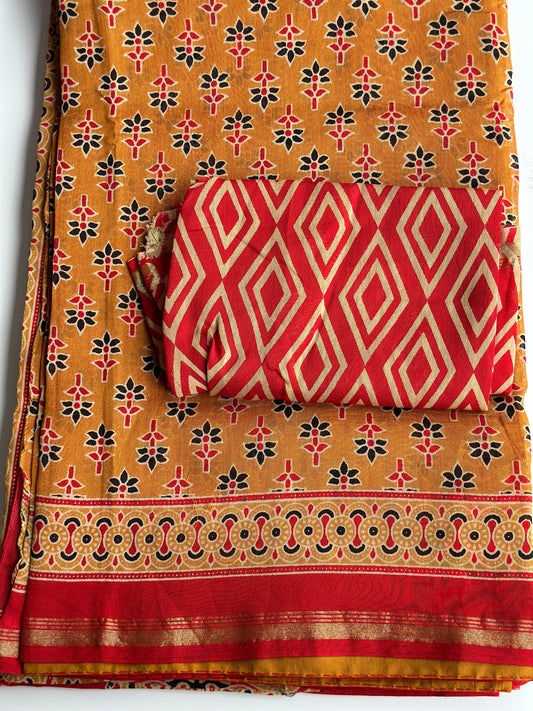 Chanderi Ajrakh print sarees | handloom sarees