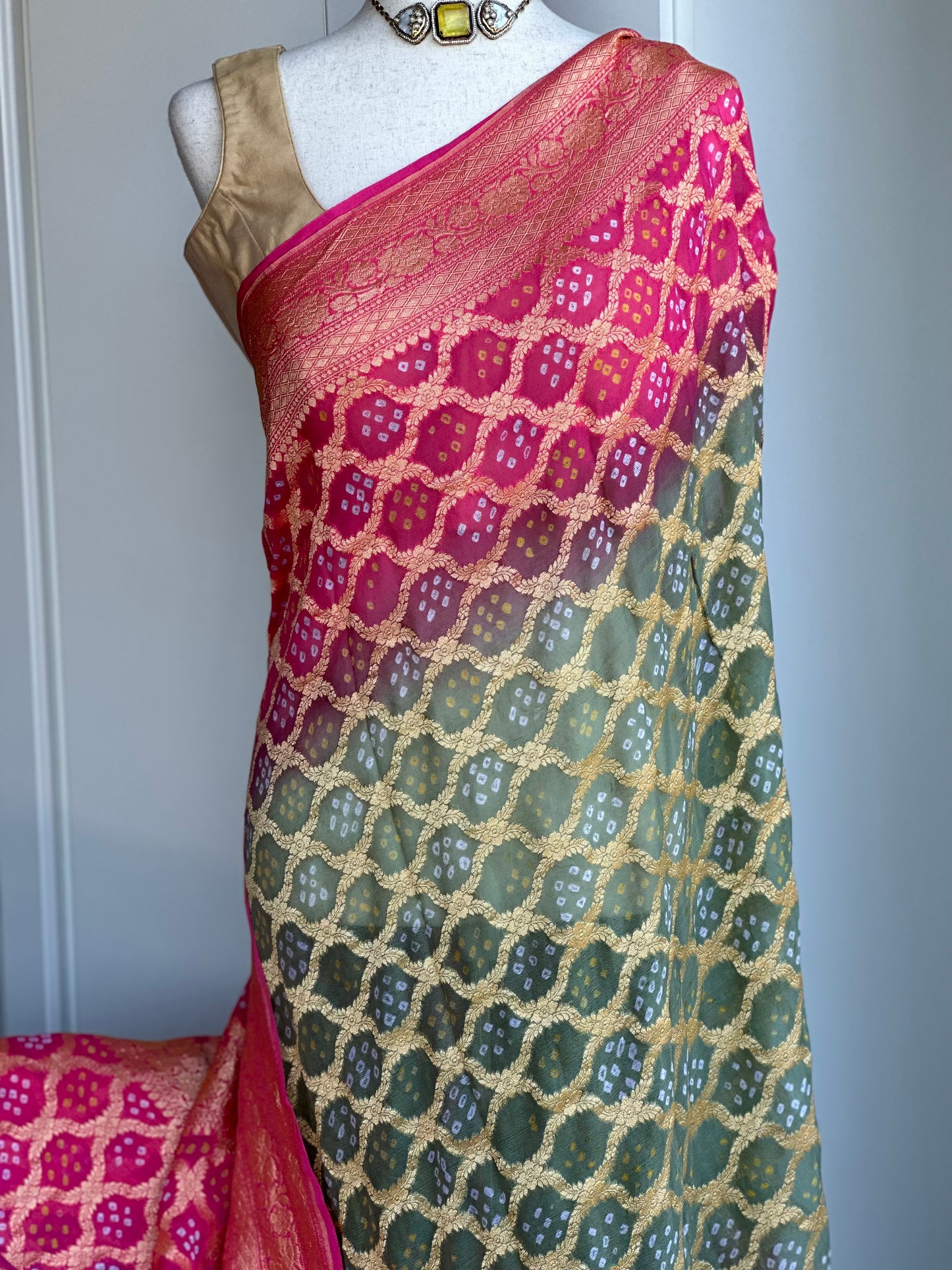 Pure Khaddi Georgette Banaras Saree | Party wear sarees in USA