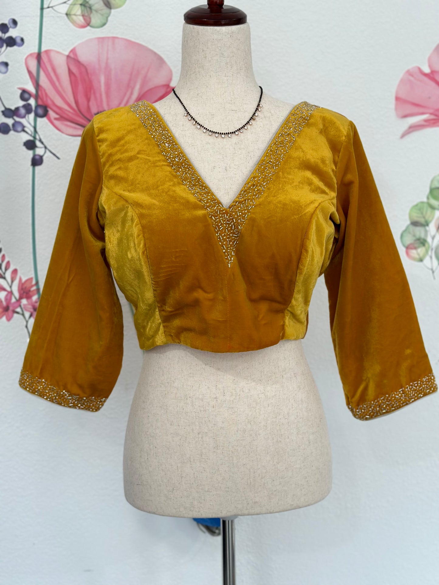Velvet hand embroidery blouse | Saree blouses in USA