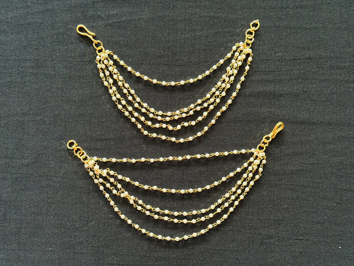 5Line Pearl Ear chains | Hair accessories | Champaswaralu