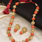 Coral & Gold Beads  Necklace | Indian jewelry in USA