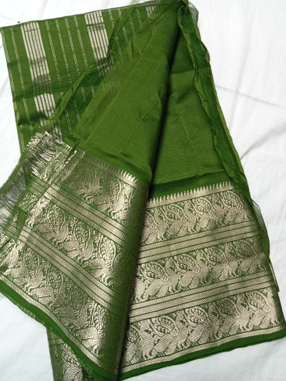 Big kanchi border mangalagiri saree | handloom managalgiri