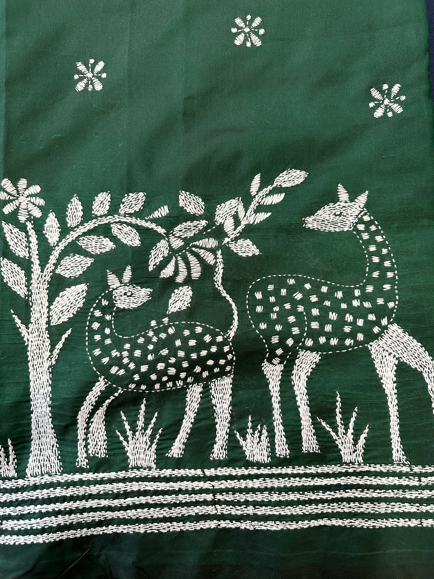 Kantha work saree | Hand embroidery saree
