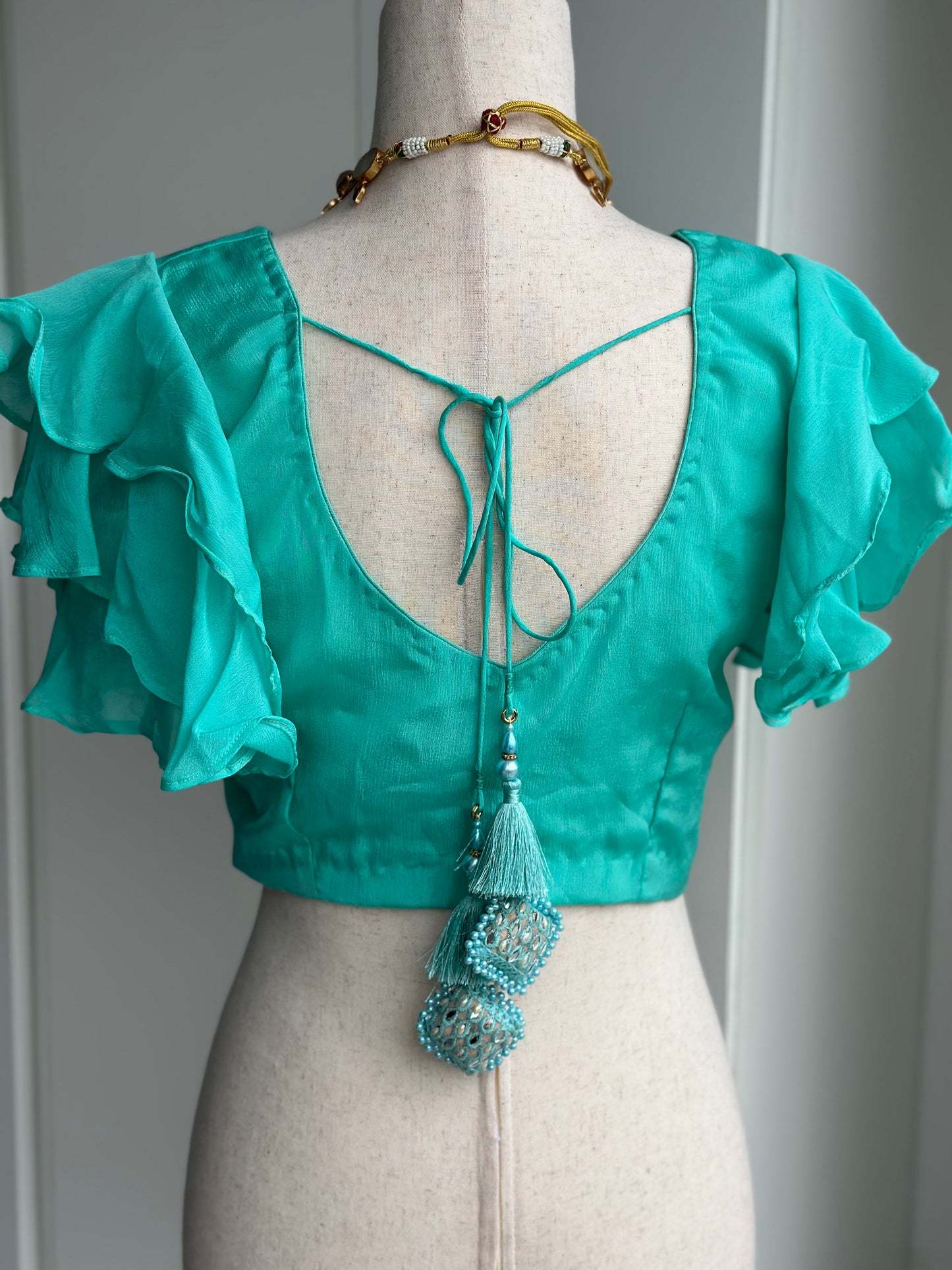 Crape silk blouse | fancy blouse for saree