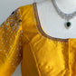 Yellow embroidery rawsilk blouse | Readymade embroidery blouses in USA | Bridal blouses in USA