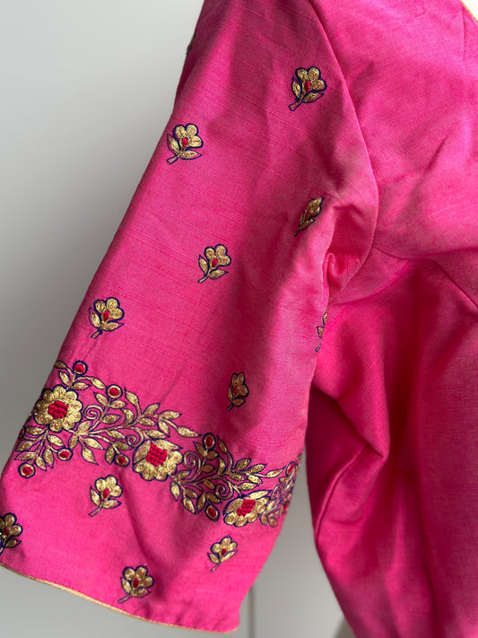 Pink embroidery blouse | Party wear blouse | Saree blouse