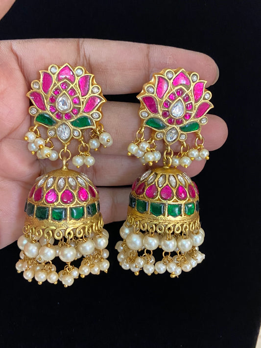 Jadau kundan jumki | Handmade earrings | Bridal jewelry