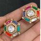 Polki Multi colour Kundan Studs |