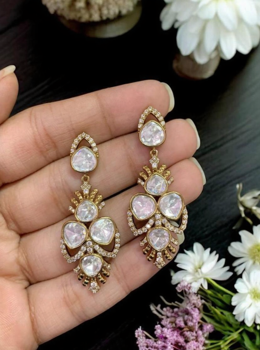 Victorian moissanite Earrings | Indian Earrings In USA