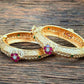 Antique Ruby Embozed Flower Bangles | Openable Traditional Bangles