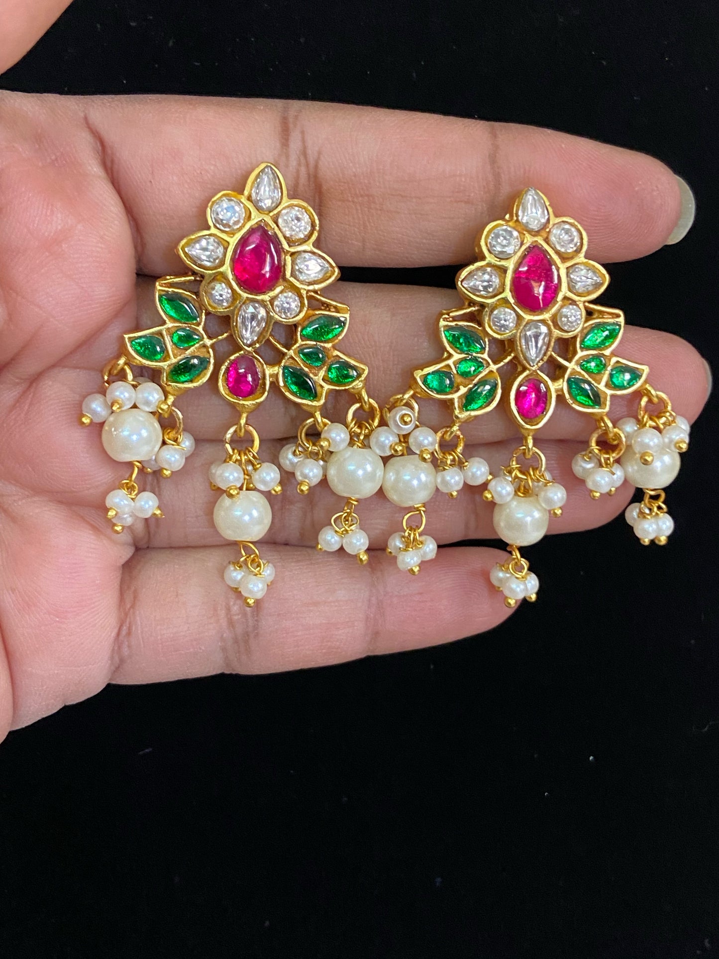 Jadau Kundan earrings | handmade earrings | Indian jewelry in USA