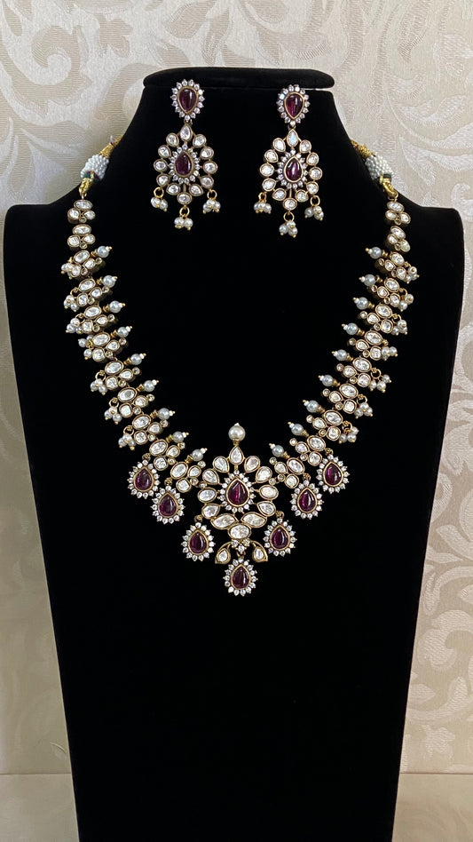 Moissanite necklace | Indian jewelry in USA | Bridal jewelry