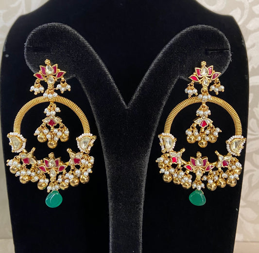 Ahmedabadi Kundan earrings | Handmade earrings | Partywear earrings | Bridal Jewellery
