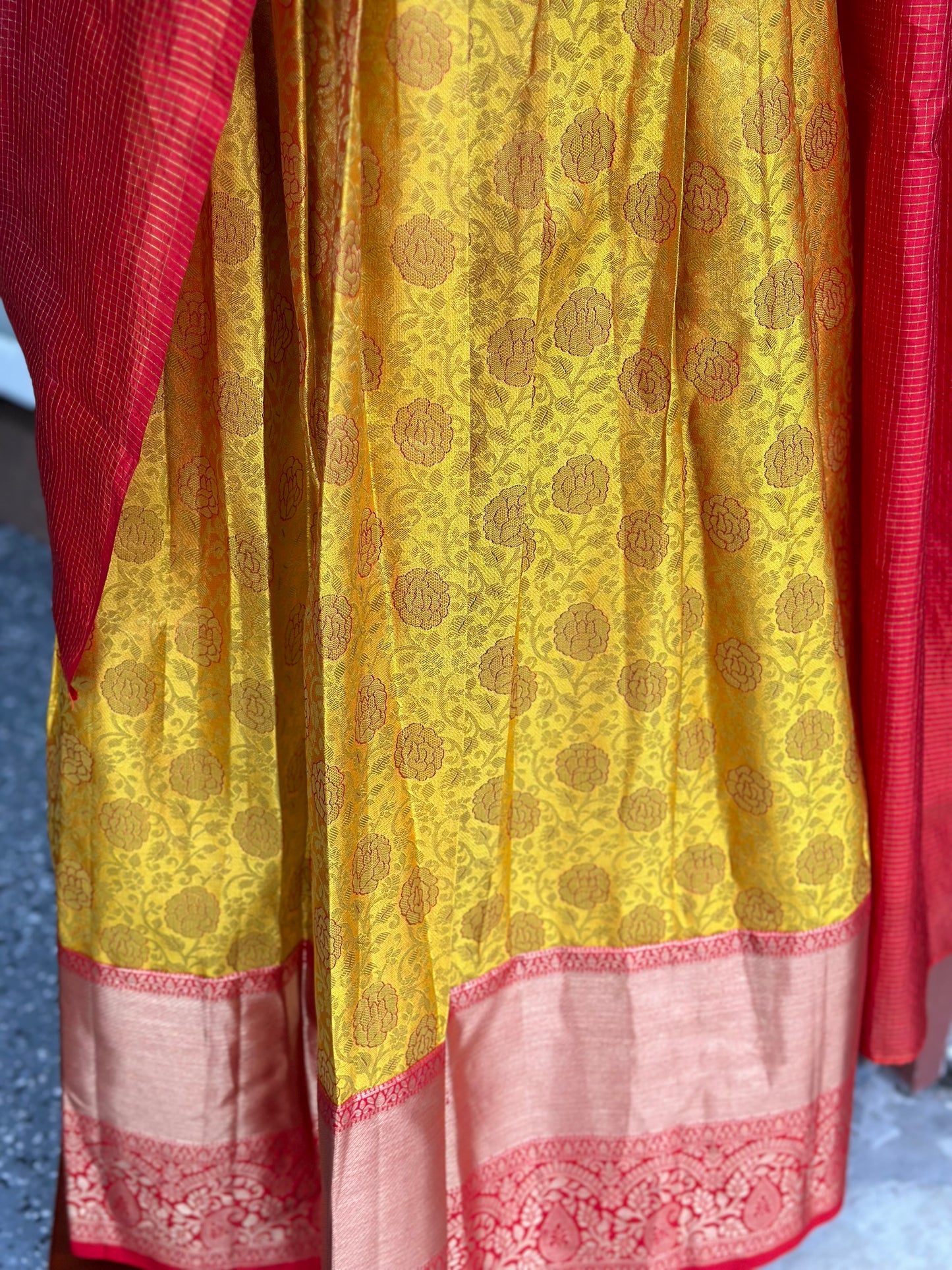 Kanjivaram pattu lehanga voni set | teen Pattu lehanga