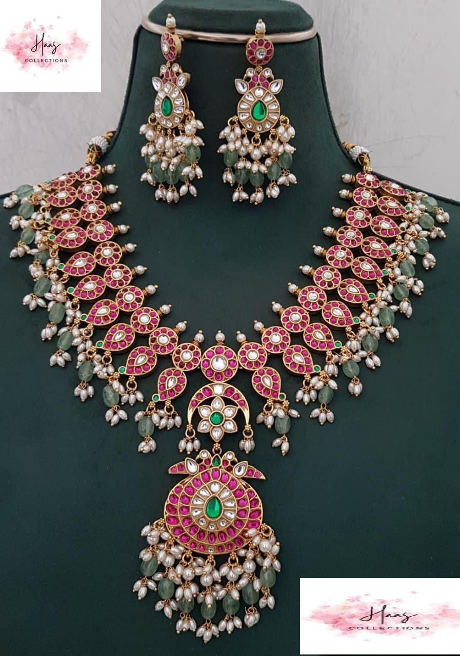 Kundan  Necklace With Earrings | Indian Bridal Jewelry