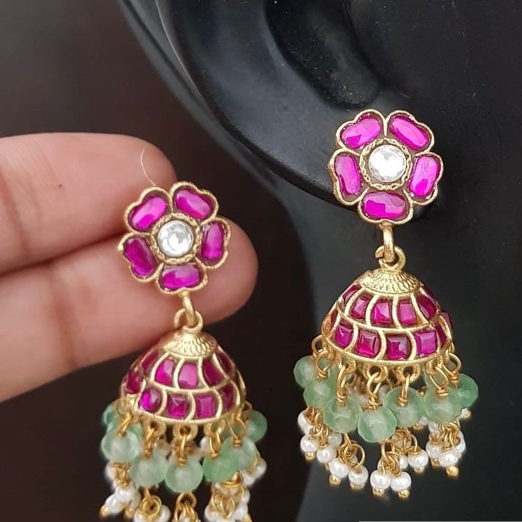 Jadau Kundan Jumki Earrings | Indian Earrings